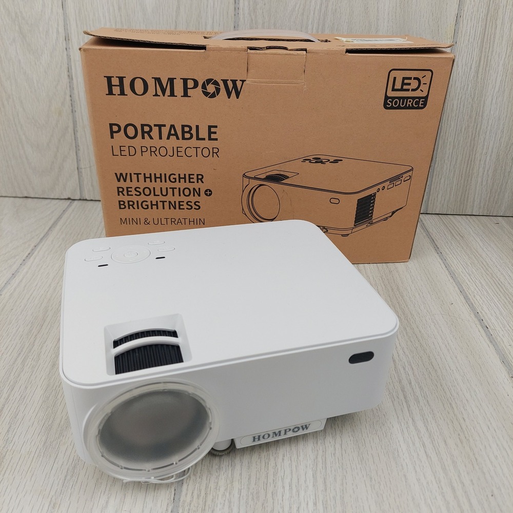 HOMPOW Portable LED Projector Unisex OS White Mini Ultrathin Home Theater HDMI